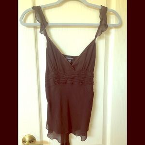 Beautiful 100% silk top with ruffle detailing